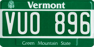 VT license plate VUO896