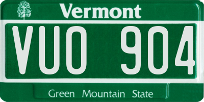 VT license plate VUO904