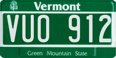 VT license plate VUO912