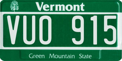 VT license plate VUO915