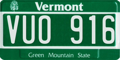 VT license plate VUO916