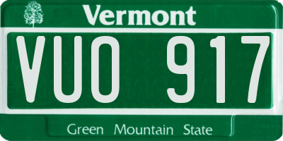 VT license plate VUO917