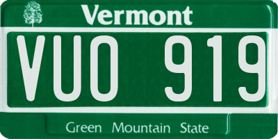 VT license plate VUO919