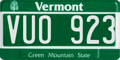 VT license plate VUO923