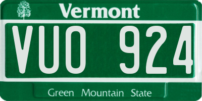 VT license plate VUO924