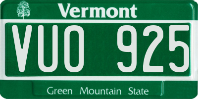 VT license plate VUO925