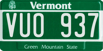VT license plate VUO937