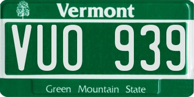 VT license plate VUO939