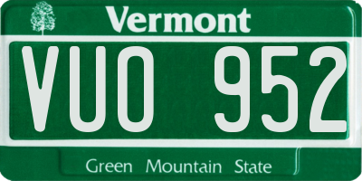 VT license plate VUO952