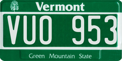 VT license plate VUO953