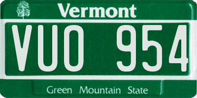 VT license plate VUO954