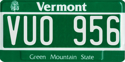VT license plate VUO956