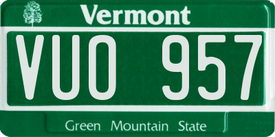 VT license plate VUO957