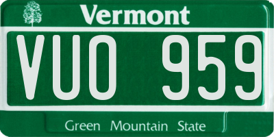 VT license plate VUO959