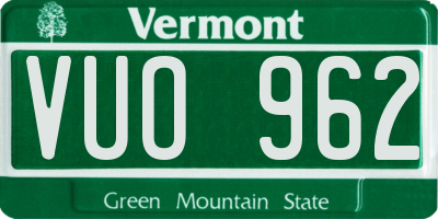 VT license plate VUO962