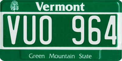VT license plate VUO964