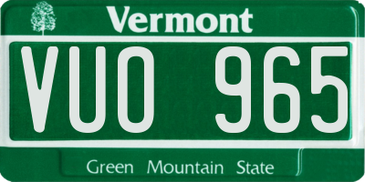 VT license plate VUO965