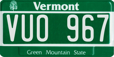 VT license plate VUO967
