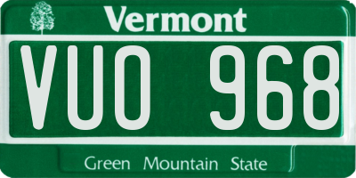 VT license plate VUO968