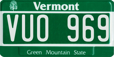 VT license plate VUO969