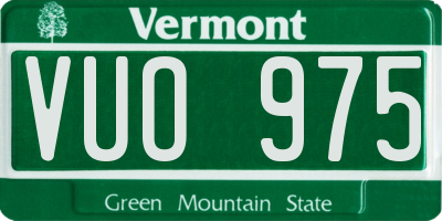 VT license plate VUO975