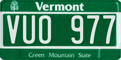 VT license plate VUO977