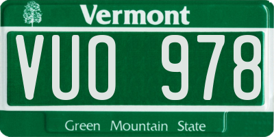 VT license plate VUO978