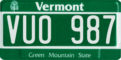 VT license plate VUO987