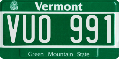 VT license plate VUO991