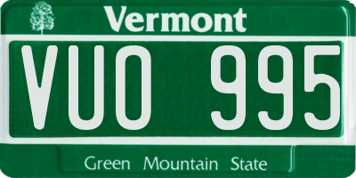 VT license plate VUO995