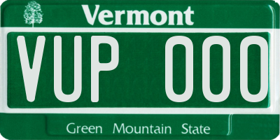 VT license plate VUP000