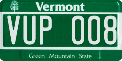 VT license plate VUP008