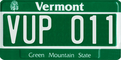 VT license plate VUP011