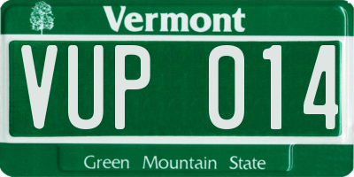 VT license plate VUP014