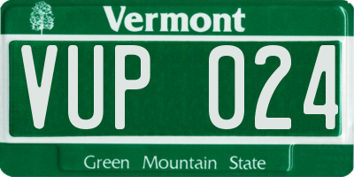 VT license plate VUP024