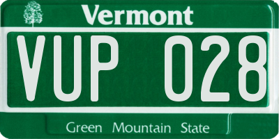 VT license plate VUP028