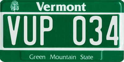 VT license plate VUP034