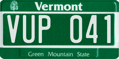 VT license plate VUP041