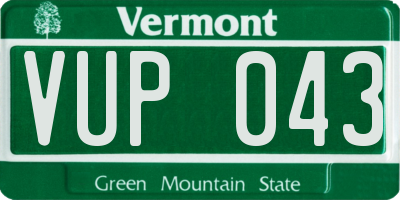 VT license plate VUP043