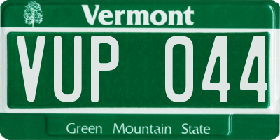 VT license plate VUP044