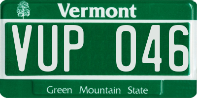 VT license plate VUP046