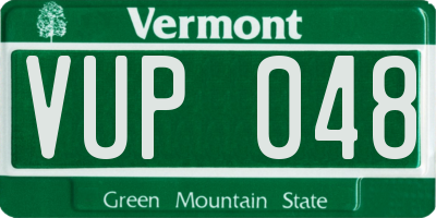 VT license plate VUP048