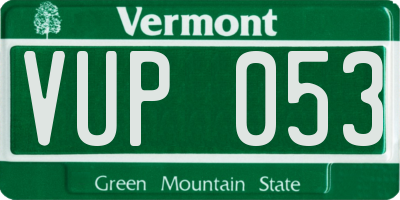 VT license plate VUP053