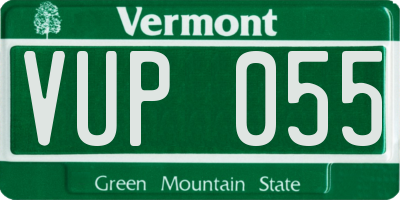 VT license plate VUP055