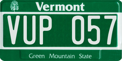 VT license plate VUP057