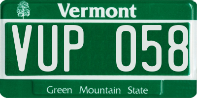 VT license plate VUP058