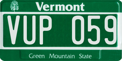VT license plate VUP059