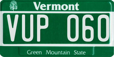 VT license plate VUP060