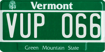 VT license plate VUP066