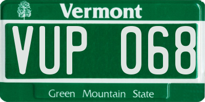 VT license plate VUP068